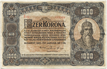 1000 Korona 1920 (Szent István)