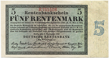 5 Rentenmark 1923